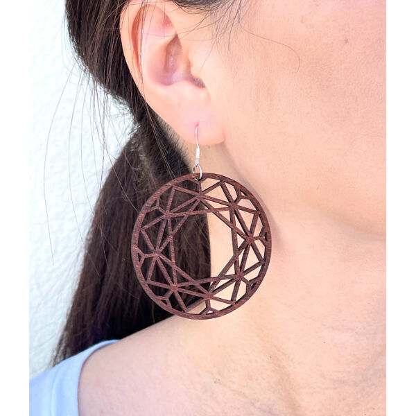 ウッドピアス サークルドリームキャッチャー HNLS03148-6410-3 | Leimeria