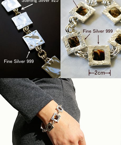 Kismets Creation　ハワイアンジュエリー オピヒシェル x シルバーブレスレット　HNLS01296-019410-B117