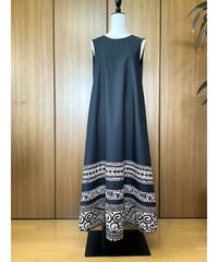 バックリボン マキシワンピース  ハワイアン  ブラックトライバル  HNLS03337-81910