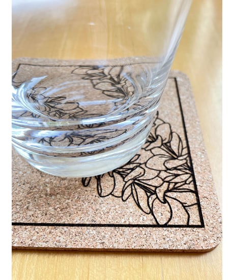 Hawaii Lei Cork Drink Coaster  コースター4枚SET   HNLS03250-9070