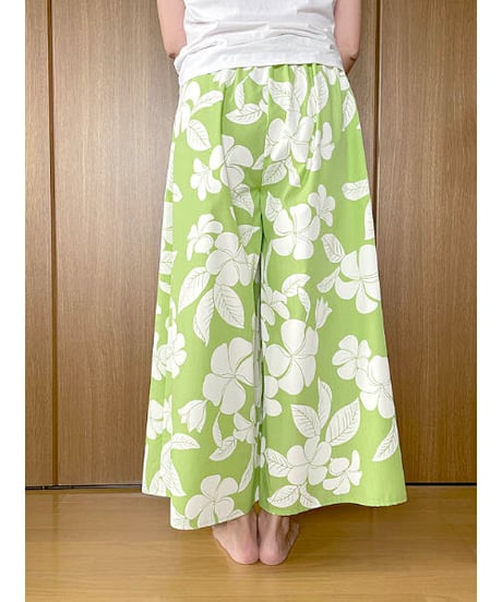 ハワイアン マキシパンツ　プルメリアグリーン　HNLS03333-85810