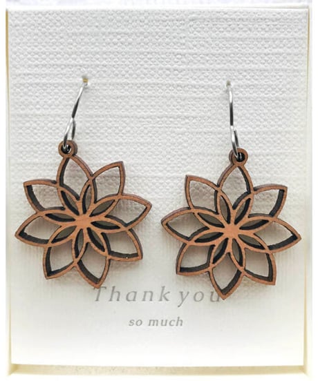 チェリーウッド　ピアス　ロータス   Lotus Flower  Earrings　HNLS03032-67620