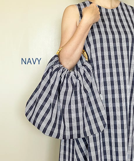 PALAKA NAVY バンブーハンドル グラニーバッグ　HNLS03519-4990