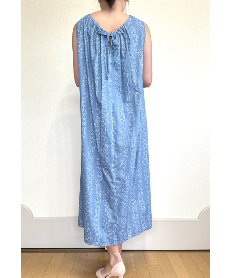 エムミーエメ　バックリボンワンピース　ブルー エムミーエメ バックリボンワンピース ブルー エムミーエメ