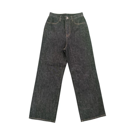 Honey Pot "TRIPLET FLOWER DENIM PANTS" -BLK-