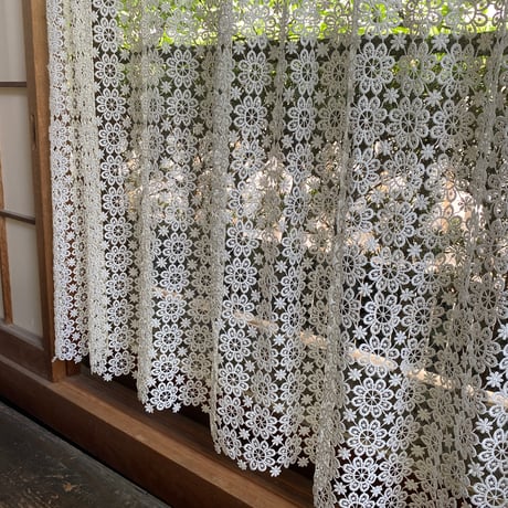 ちょっと難あり　オールレース　カフェカーテン90cmx120cm