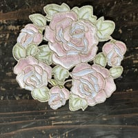 ローズ刺繍コースター3枚セット