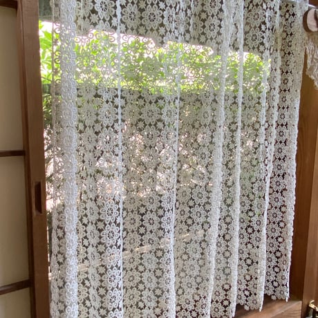 ちょっと難あり　オールレース　カフェカーテン90cmx120cm