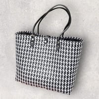 ♦︎HG デザイン TOTE ♦︎【White x Black】（ホワイト x ブラック）♦︎ 千鳥 ♦︎M