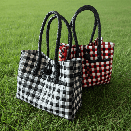 ♦︎GP BOX TOTE ♦︎【ギンガムチェック】（B/R）♦︎横型　S
