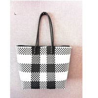 JN デザイントートバッグ　ML /ホワイト　ブラック