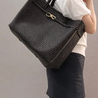 大人可愛いカゴバッグ　Noble tote ノーブルトート　ブラック　L
