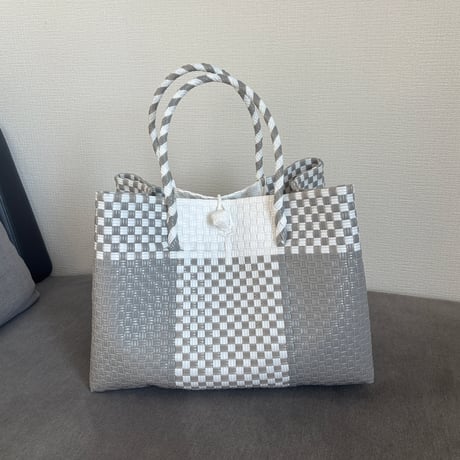 人気色♡ GP ボックストートバッグ　横型　グレー　M/L