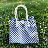 人気商品♦︎GP BOX TOTE ♦︎【ホワイトブロック】（マリンブルー✖️ホワイト）♦︎横型　M
