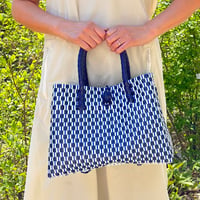 人気カラー　♦︎GP BOX TOTE ♦︎【ネイビーブロック】（ネイビー✖️ホワイト）♦︎横型　M