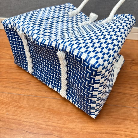 人気商品♦︎GP BOX TOTE ♦︎【ホワイトブロック】（マリンブルー✖️ホワイト）♦︎横型　M