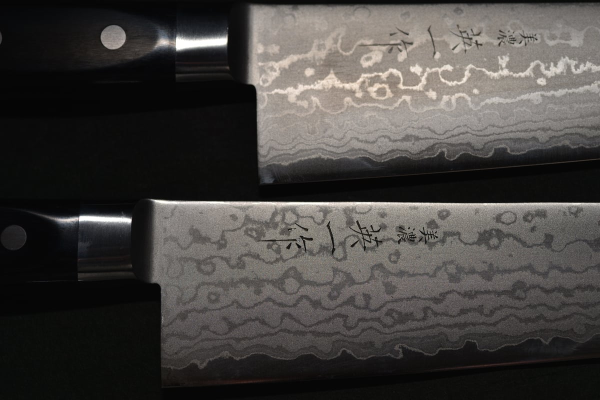 美濃 英一作ダマスカス鋼VG-10牛刀240mm | マルサ研磨巧業