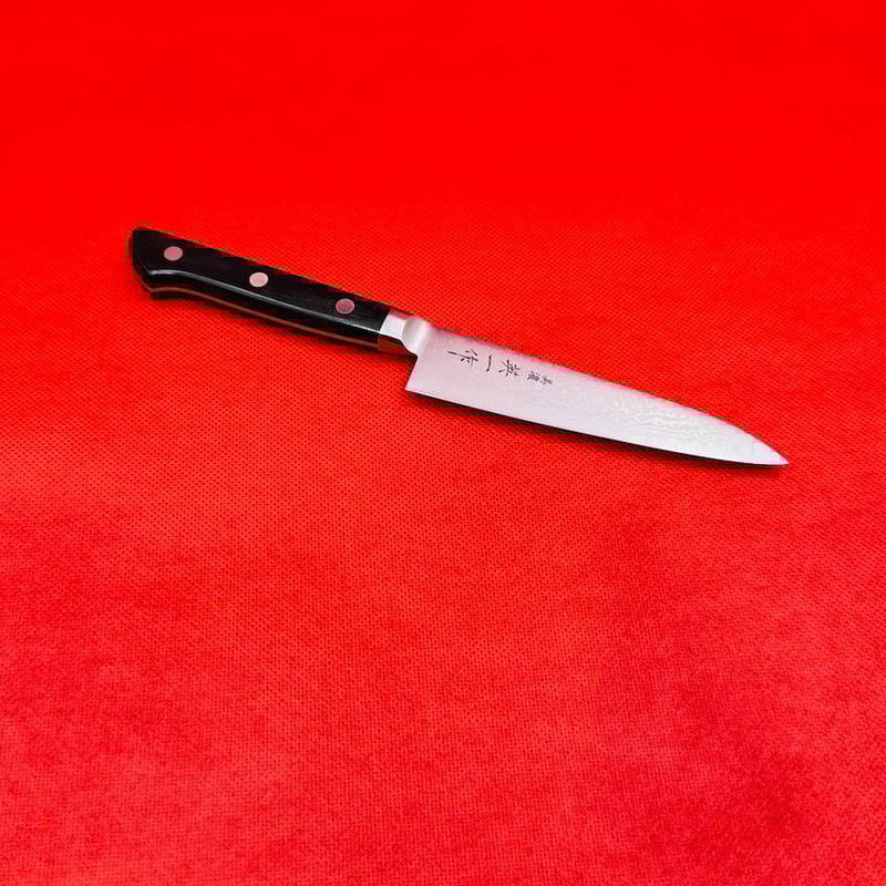 美濃 英一作 ダマスカス鋼VG-10ペティナイフ120mm | マルサ研磨巧業