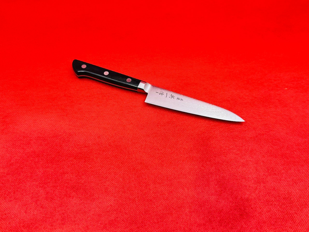 美濃 英一作 ダマスカス鋼VG-10ペティナイフ120mm | マルサ研磨巧業