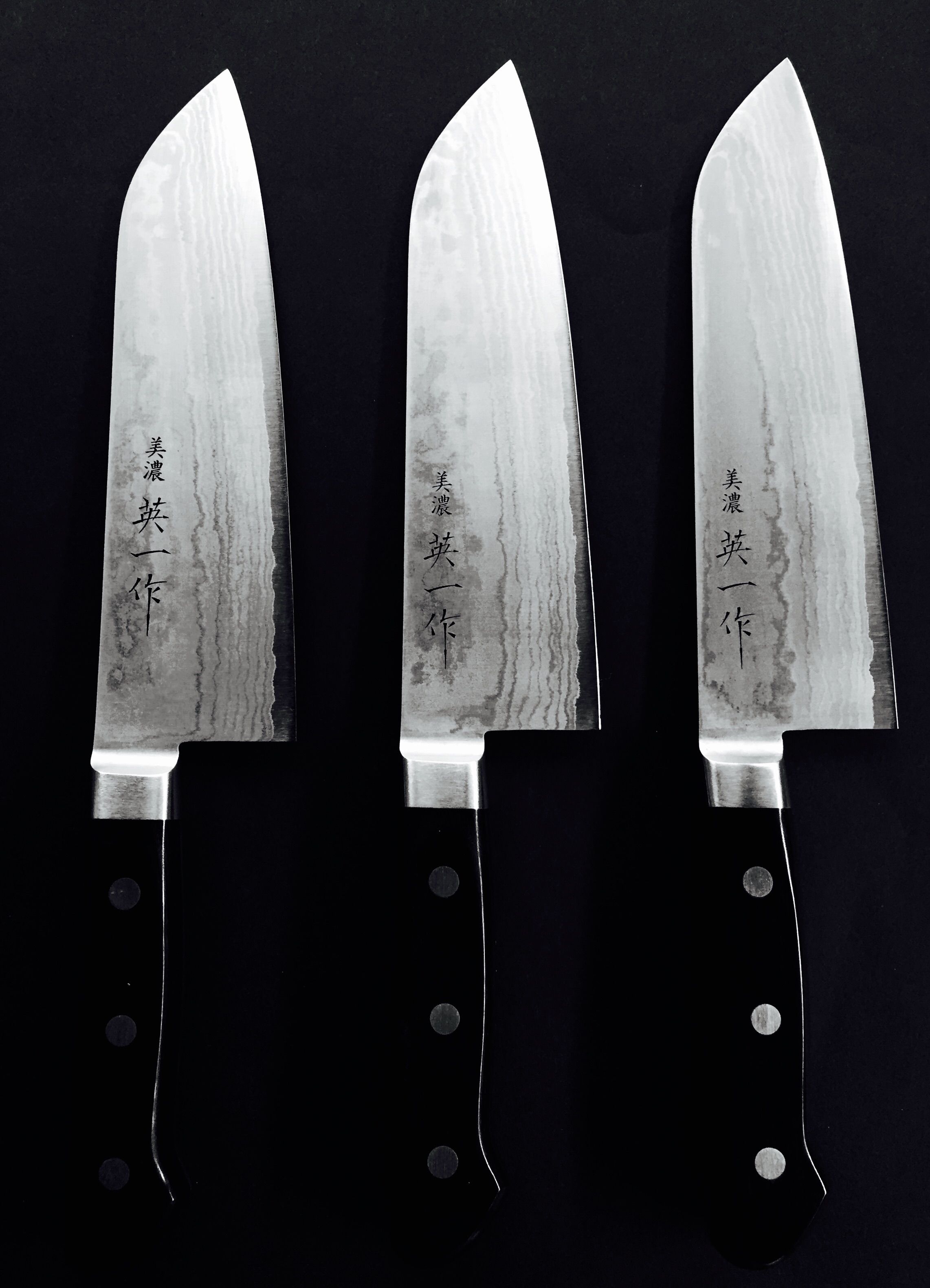 日本製 ダマスカス鋼 三徳包丁 美濃 英一作 ダマスカス鋼VG-10 三徳包丁 | マルサ研磨巧業