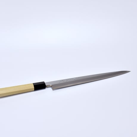 青紙柳刃包丁270mm　本霞研ぎ　水牛八角柄（本職用）