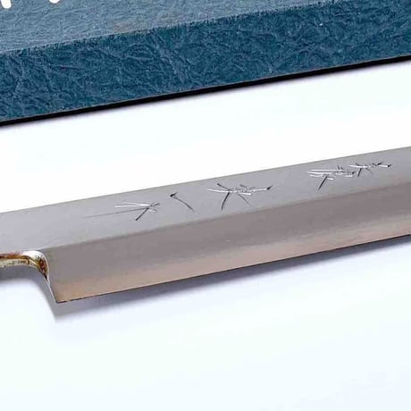 青紙柳刃包丁270mm　本霞研ぎ　水牛八角柄（本職用）