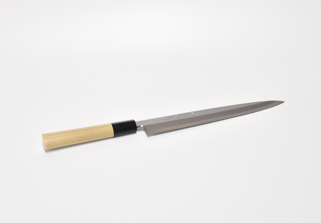 白紙柳刃包丁210mm 本霞研ぎ 水牛栗型（本職用） | マルサ研磨巧業