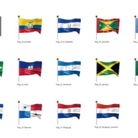 アメリカなど・国旗＜２＞（イラスト）