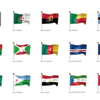 アフリカなど・国旗＜１＞（イラスト）