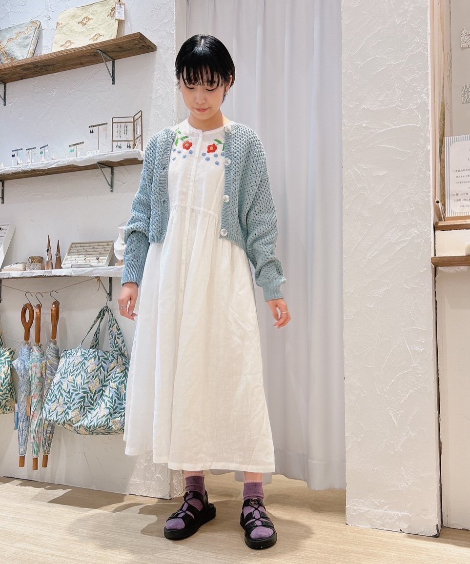 アリ刺繍Singリネンワンピース | kapuwa