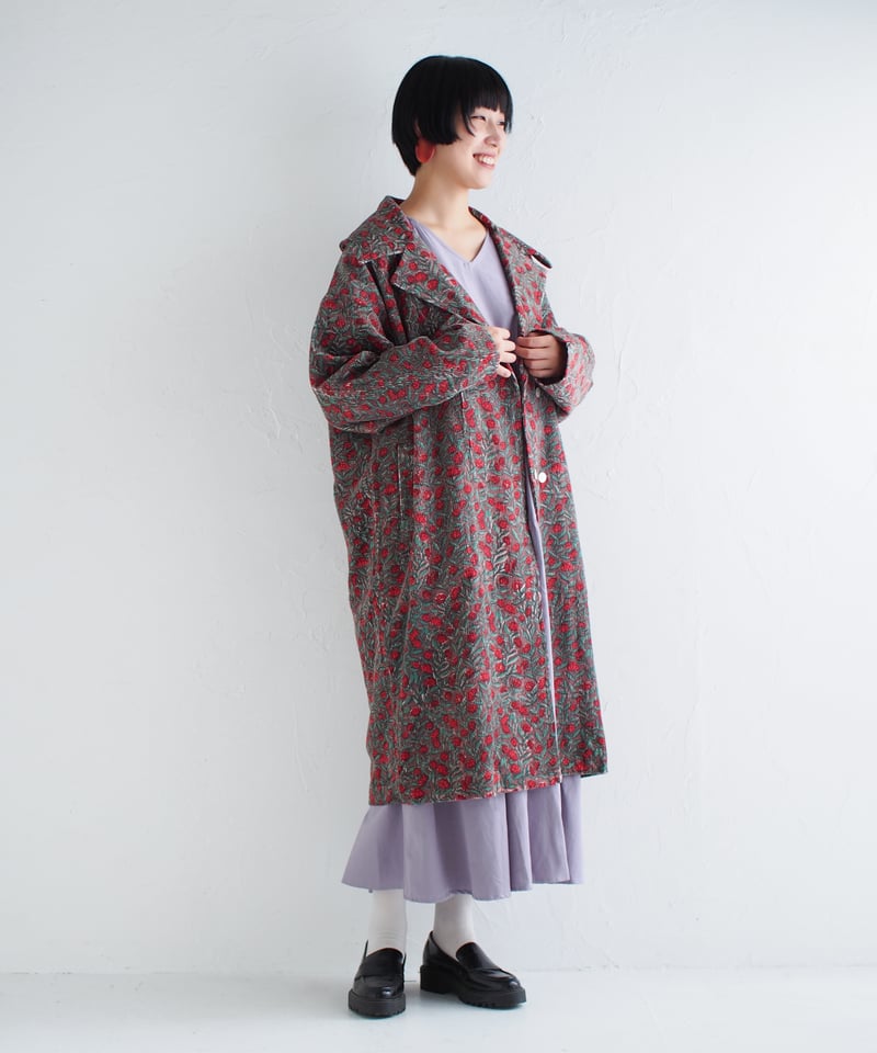 専用☆ゴーシュ コットン リネン チェック ローブ ダイ ワンピース