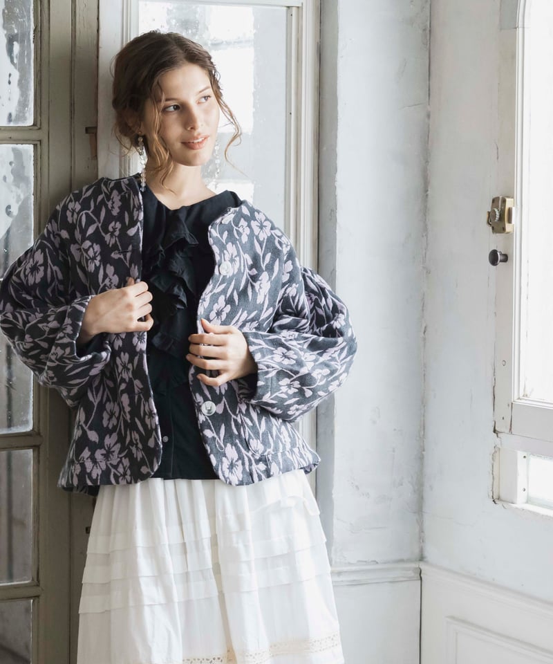 手織りジャガードフラワージャケット | kapuwa