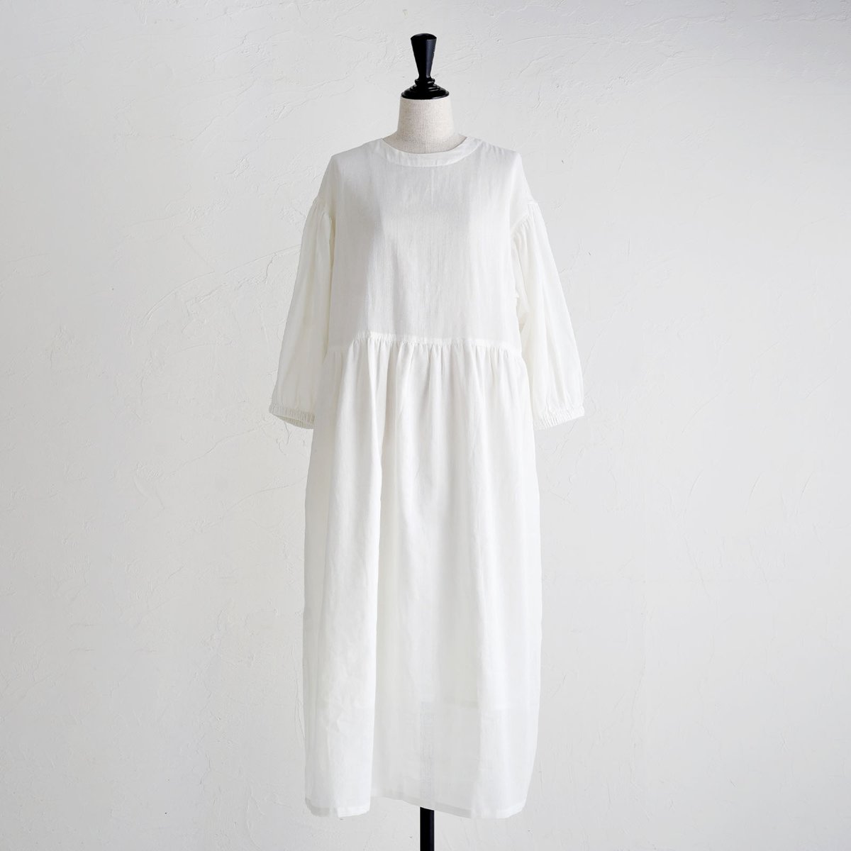 カノン白衿ワンピース コットンレース シャツ襟 ワンピース Liala×PG 全4色｜lpg311