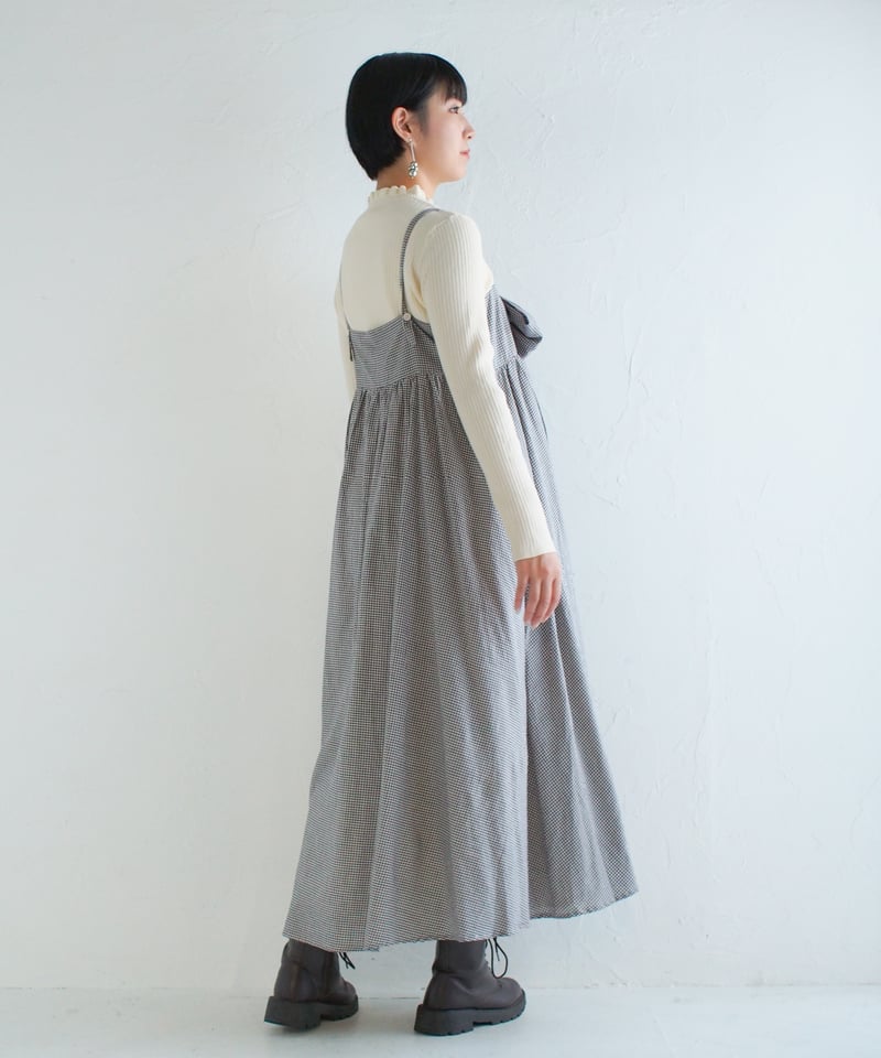 先染めチェックカディコットンワンピース | kapuwa