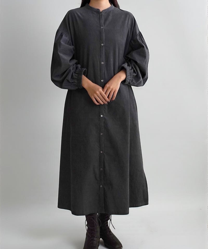 細コーデュロイロングシャツワンピース | kapuwa