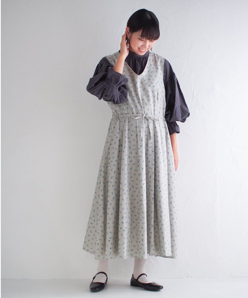 mini flower コットンサテンワンピース | kapuwa