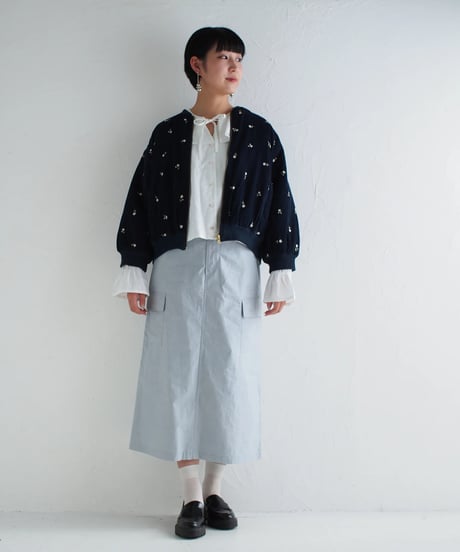 コットンポプリンストレートスカート