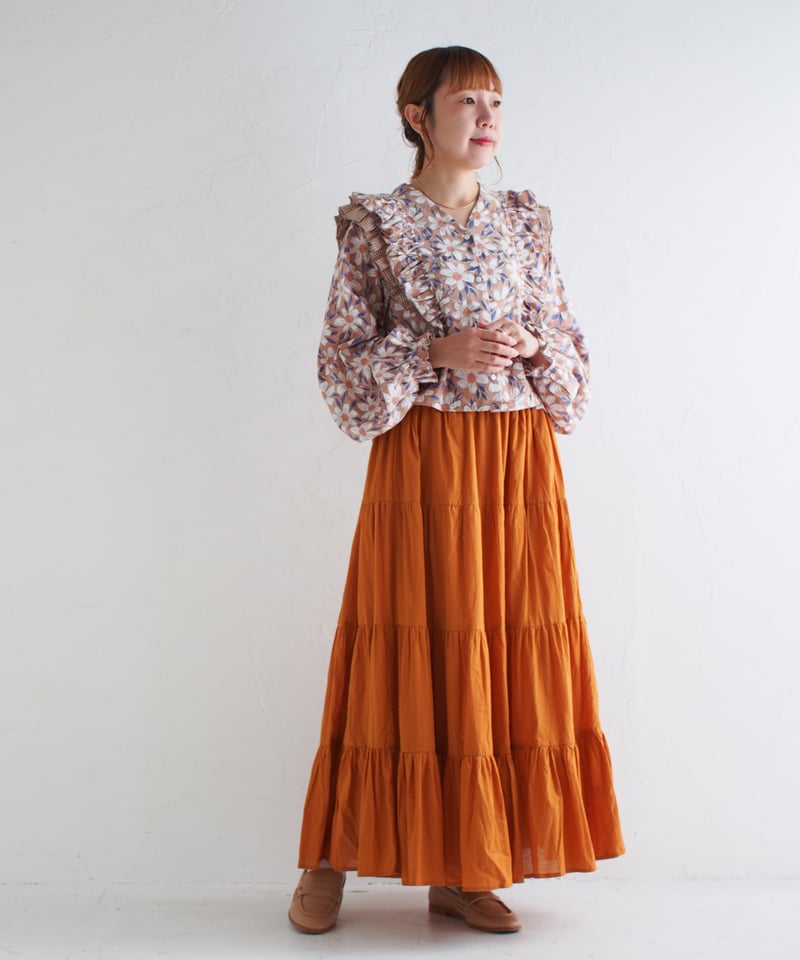 [ kapuwa] カプワ　モスリンカディティアードスカート モスリンカディティアードスカート | kapuwa