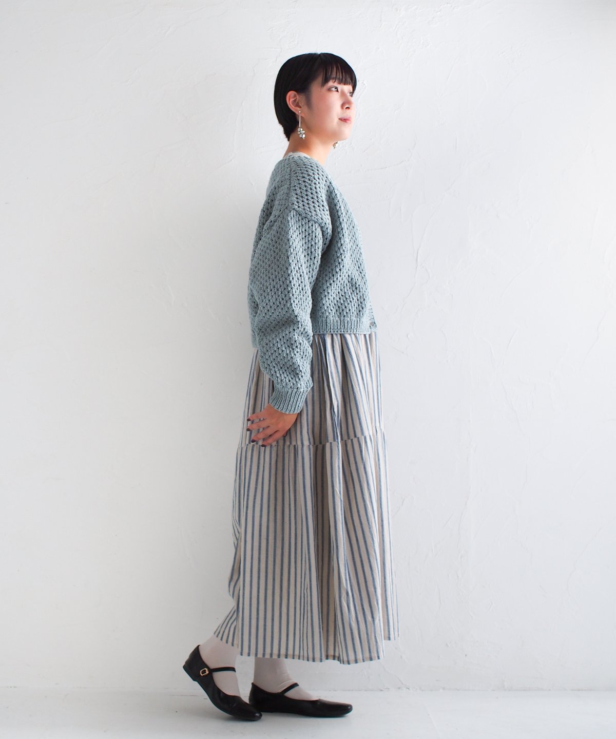 【伊藤】ジャスグリッティー コットンティアードワンピース ストライプ 洗える]コットンタイプライターワンピース(ワンピース) | GIANNI
