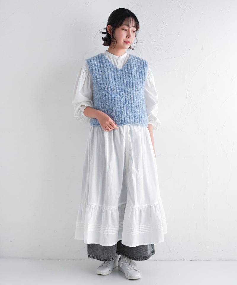MIXヤーン春色ハンドニットベスト | kapuwa