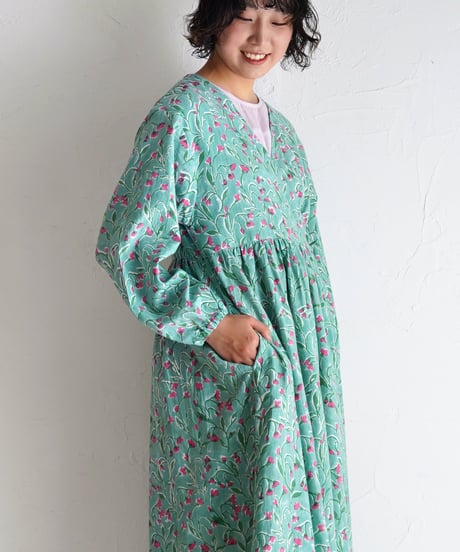 Branchコットンカディカシュクールワンピース