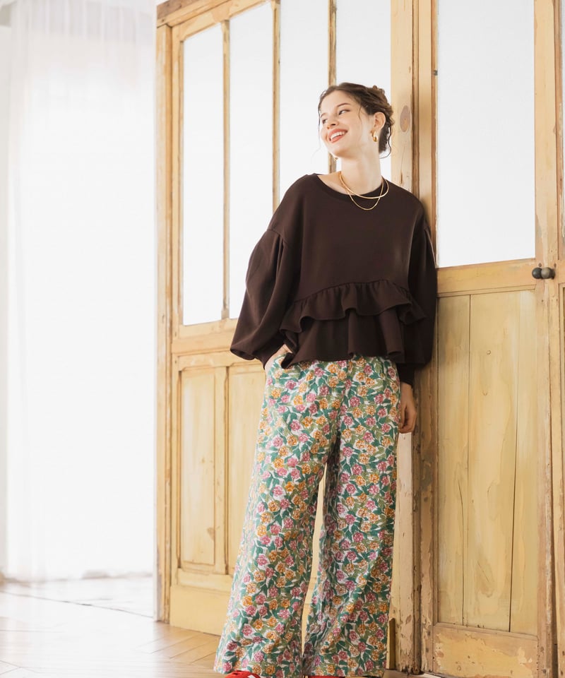 裏毛ぺプラムギャザープルオーバー | kapuwa