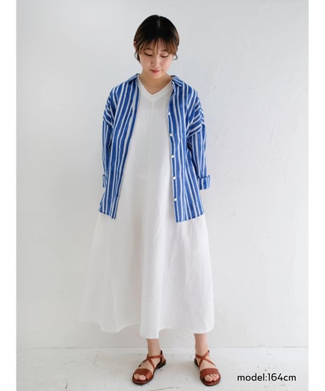 手織りモスリンオーバーシャツ