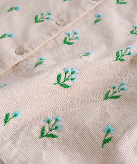 アリ刺繍コーデュロイジャケット