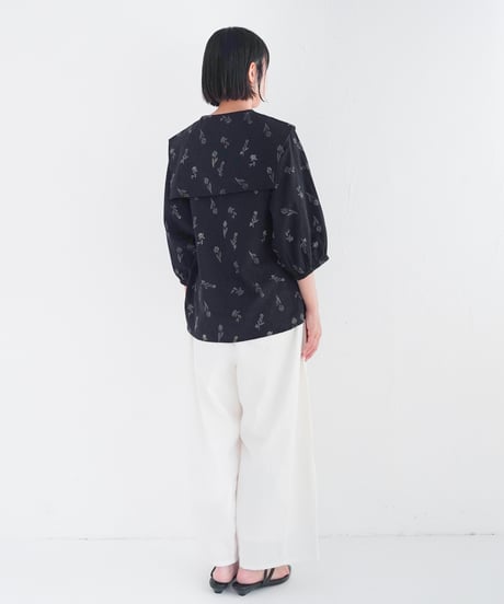 moveストライプファブリックシャツ