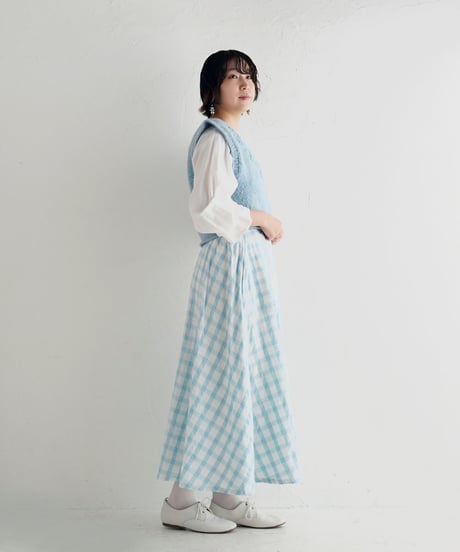 【ネパールハンドメイドニット】手編みフラワーモチーフベスト