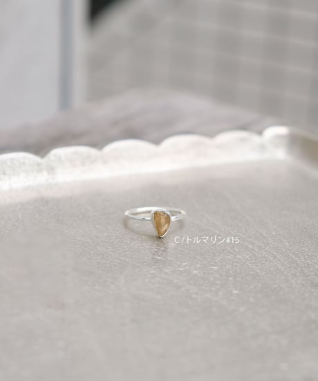 天然石リング　イエロートルマリン / シルバーリング