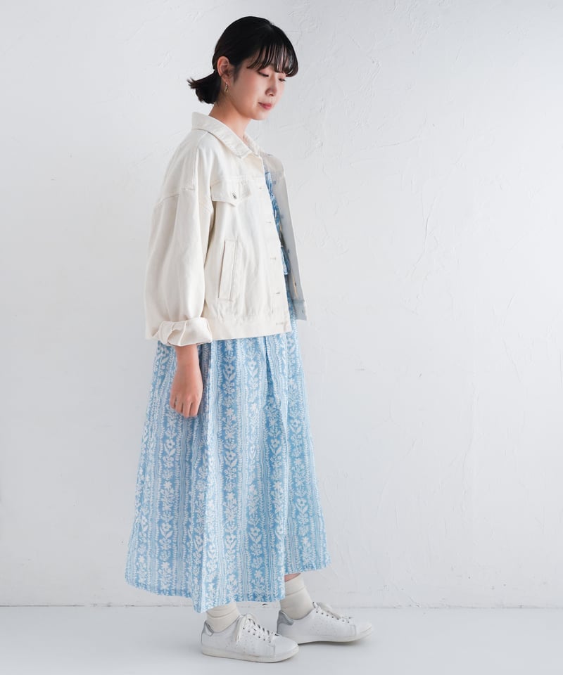 Babaghuri 　インド綿　前開き　ワンピース　カディコットン Cloth コットンカディワンピース | kapuwa