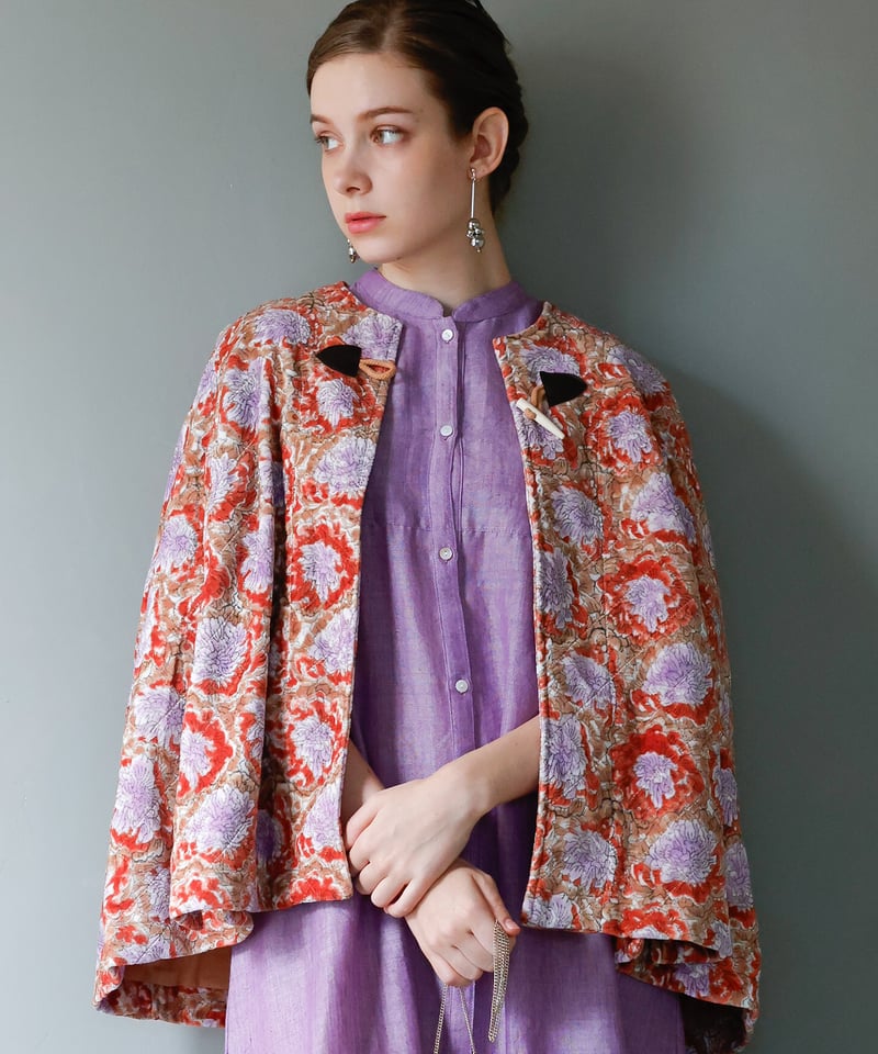 leaf peonyキルトベルベットジャケット | kapuwa