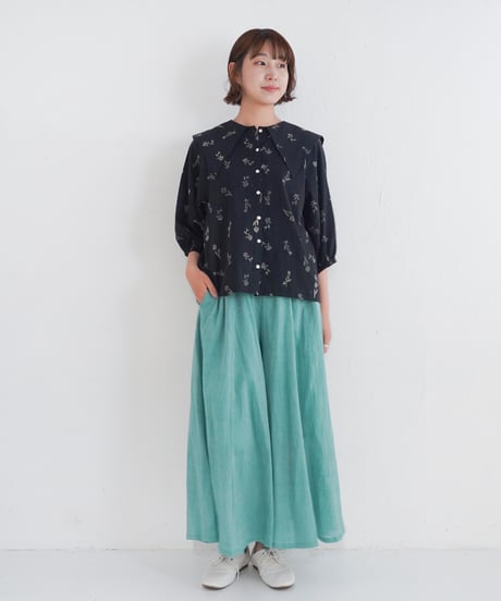 moveストライプファブリックシャツ